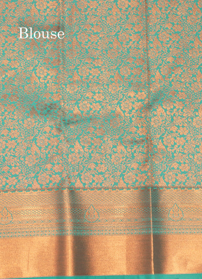 Violet Colour Semi Silk Saree With Saffire Green Border