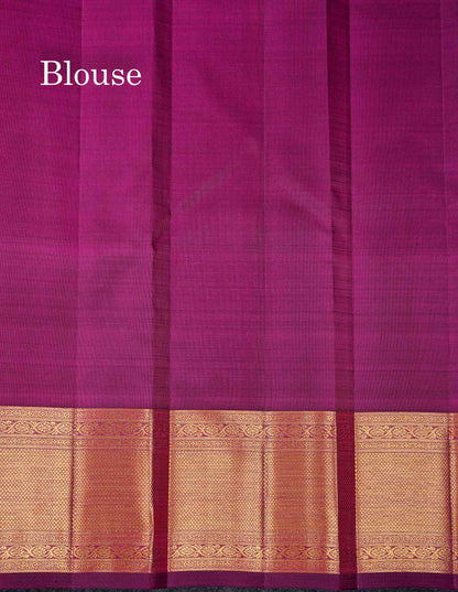 Beautiful Magenta Elephant & Peacock Butta Bridal Pure Kanjivaram Silk Saree With Traditional Border