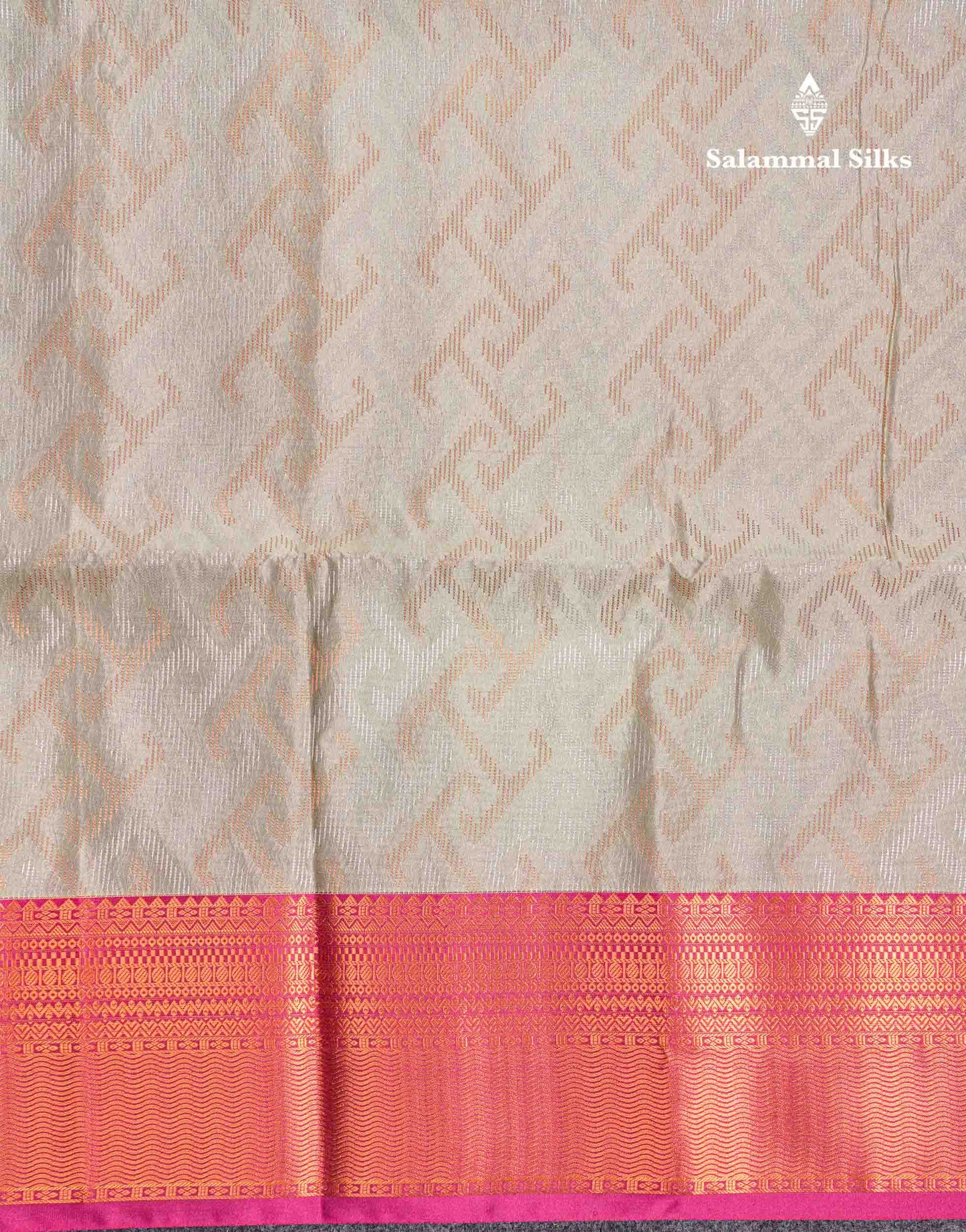 Beautiful Peacock Green Silver & Gold Zari Semi Silk Saree With Contrast Dual Tone Pink Traditional Border