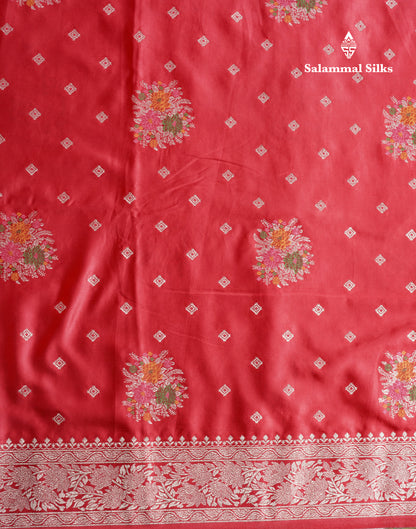 Beautiful Magenta Meenakari Work Russian Silk Saree With Fancy Self Border