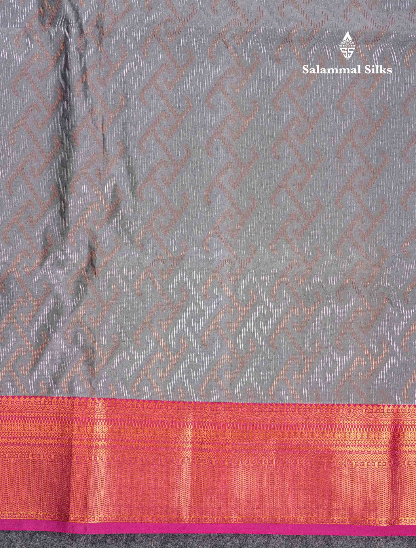 Beautiful Peacock Green Silver & Gold Zari Semi Silk Saree With Contrast Dual Tone Pink Traditional Border
