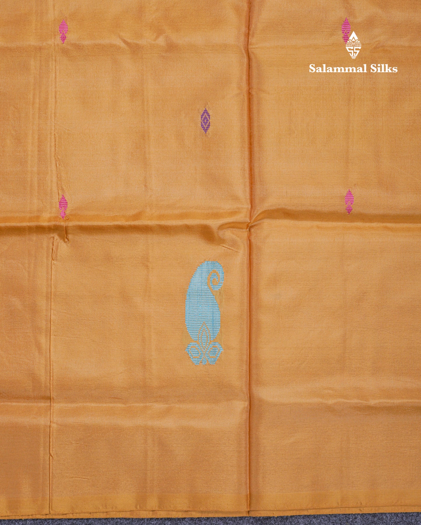 Mustard Yellow Thread work Buttas Banana Pinth Saree (Vaazhainaar Pattu) With Contrast Olive Green Blouse