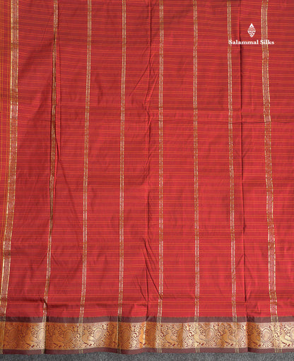 Semi Silk Saree - Teal Blue Colour Body Checks With Traditional Border | 9.5 Yards