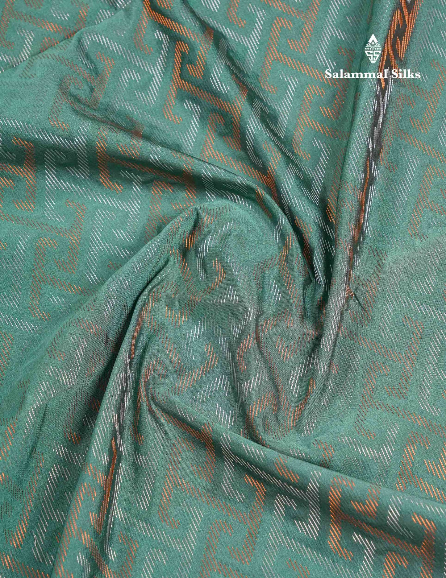 Beautiful Peacock Green Silver & Gold Zari Semi Silk Saree With Contrast Dual Tone Pink Traditional Border