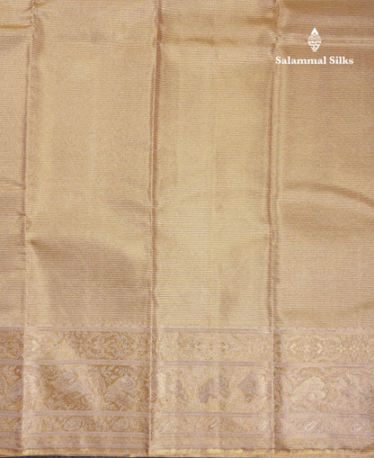 Beautiful Gold Tissue Bridal Pure Kanjivaram Silk Saree With Traditional Border