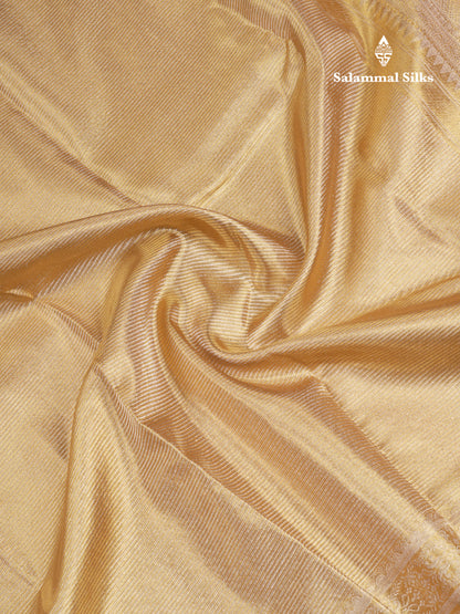 Beautiful Gold Tissue Bridal Pure Kanjivaram Silk Saree With Traditional Border
