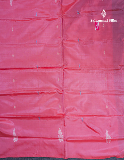 Pastel Blue Thread work Buttas Banana Pinth Saree (Vaazhainaar Pattu) With Contrast Pink Blouse