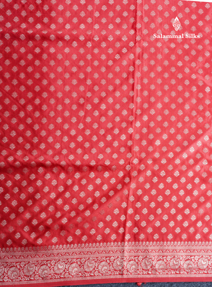 Beautiful Chilly Red Russian Silk Saree With Fancy Self Border