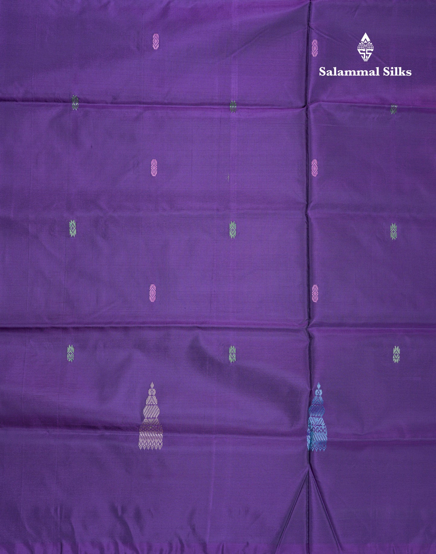 Violet Thread work Buttas Banana Pinth Saree (Vaazhainaar Pattu) With Contrast Pink Blouse
