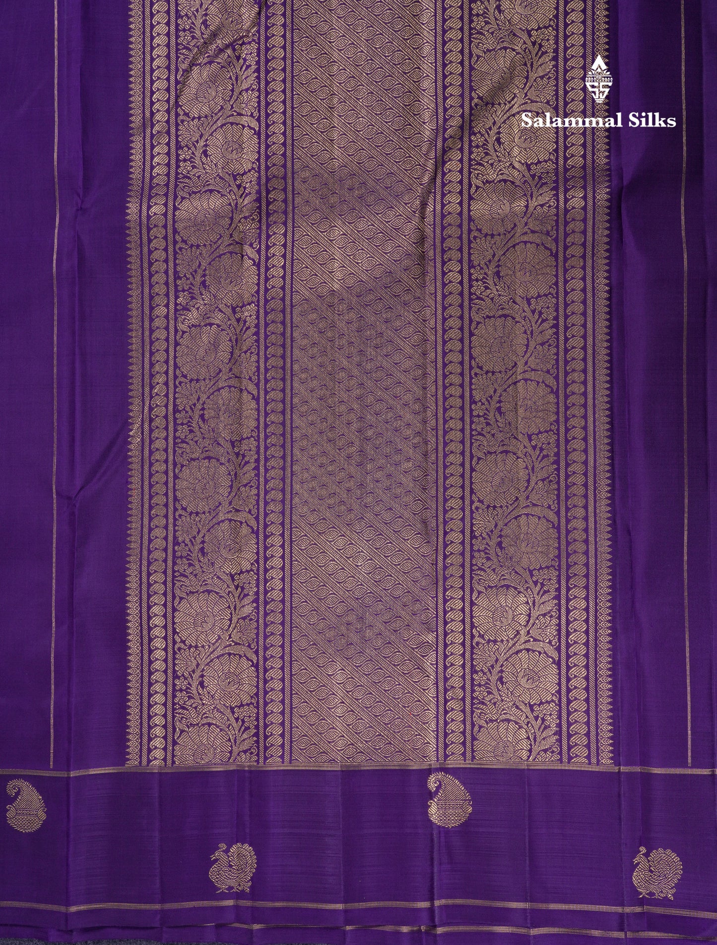 Beautiful Dual Tone Onion Shade Pure Kanjivaram Silk Saree Pure Zari with Contrast Purple Traditional Mango & Annam Butta Gap Border
