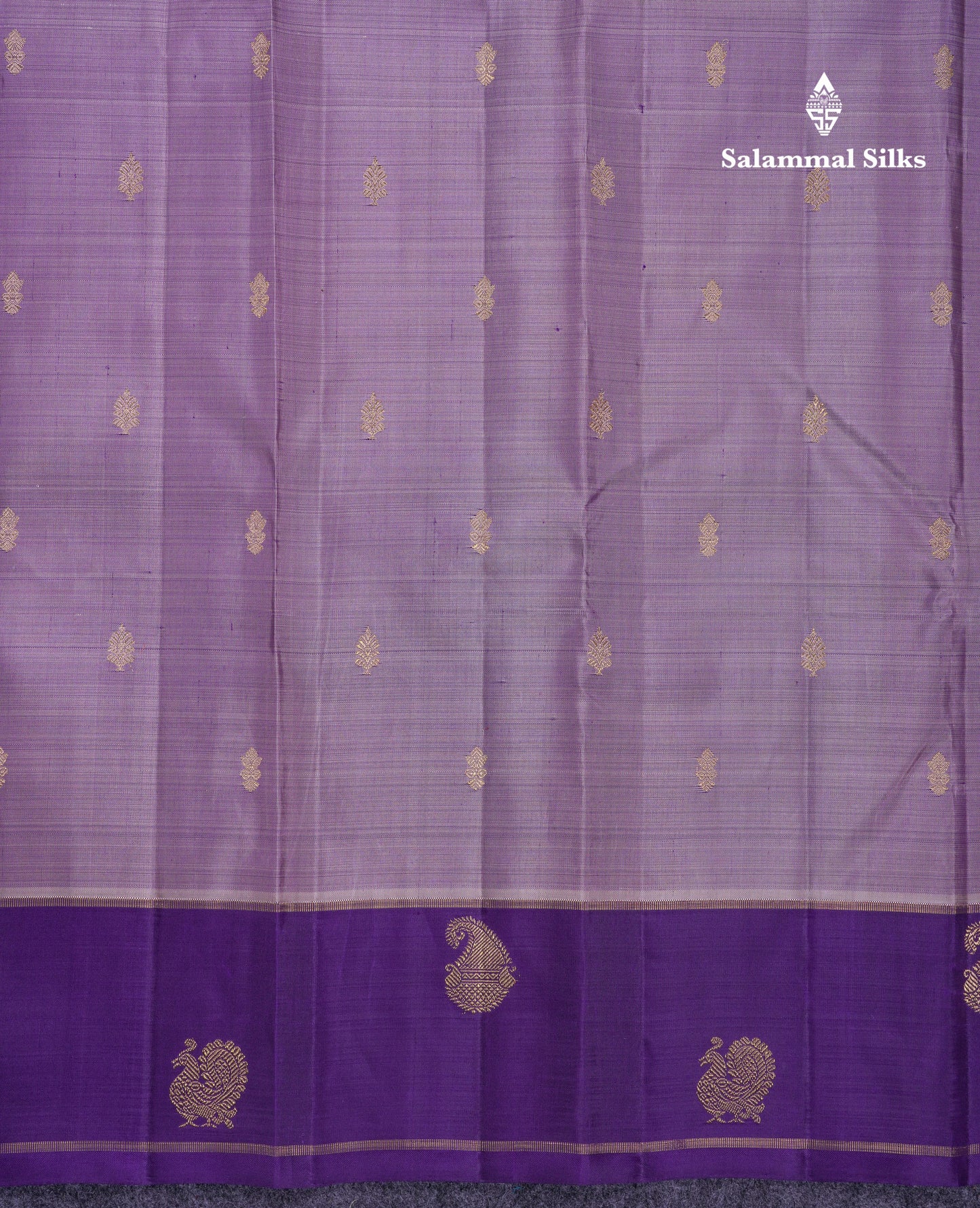 Beautiful Dual Tone Onion Shade Pure Kanjivaram Silk Saree Pure Zari with Contrast Purple Traditional Mango & Annam Butta Gap Border