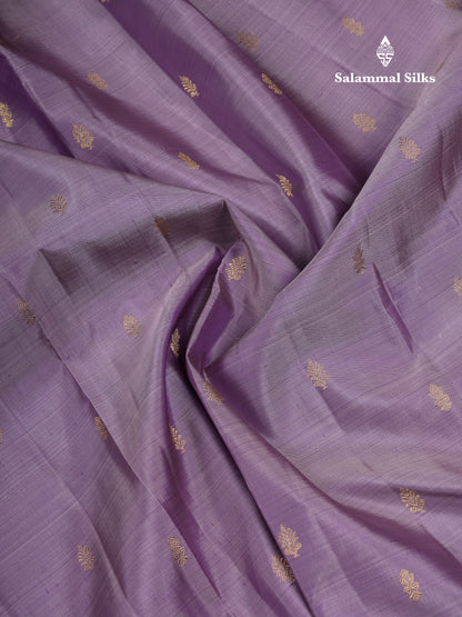 Beautiful Dual Tone Onion Shade Pure Kanjivaram Silk Saree Pure Zari with Contrast Purple Traditional Mango & Annam Butta Gap Border