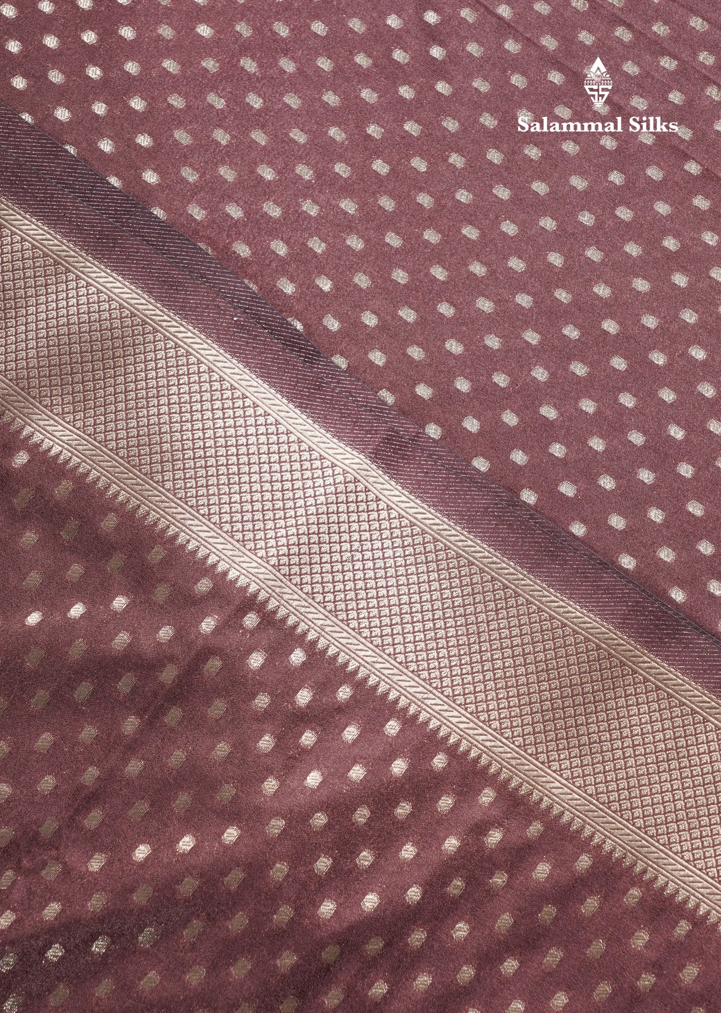 Chocolate Semi Raw Silk Saree With Traditional Self Border