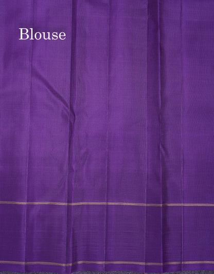 Beautiful Dual Tone Onion Shade Pure Kanjivaram Silk Saree Pure Zari with Contrast Purple Traditional Mango & Annam Butta Gap Border