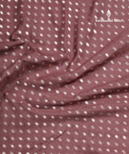 Chocolate Semi Raw Silk Saree With Traditional Self Border