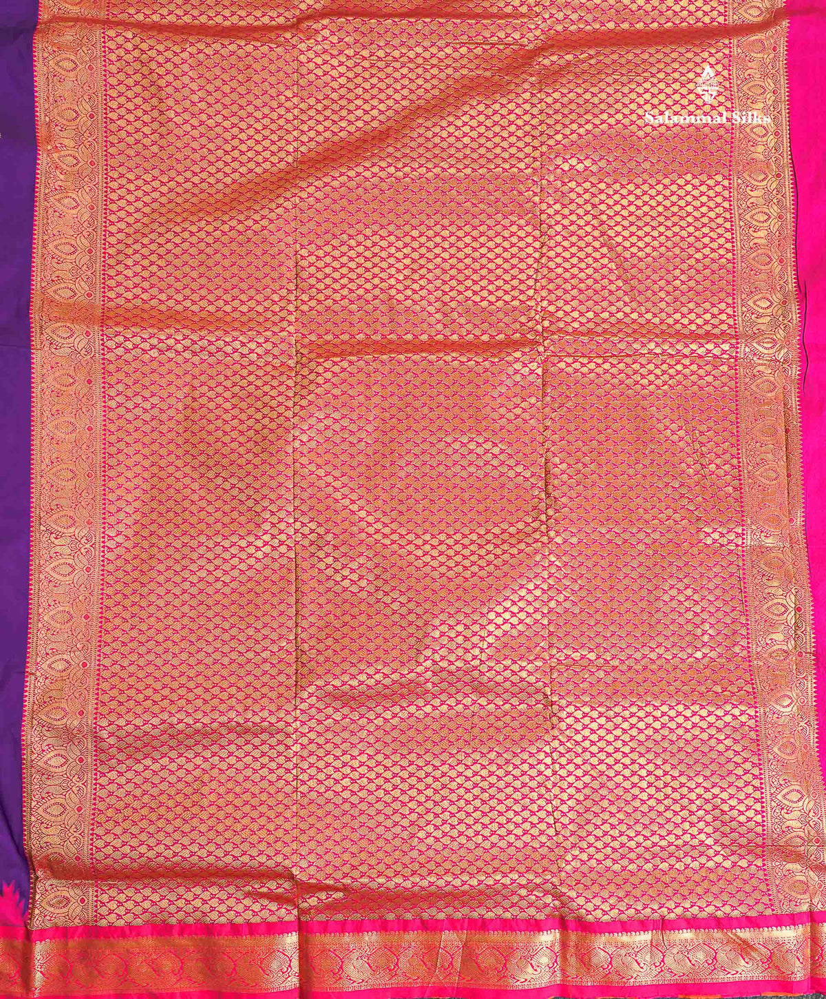 Semi Silk Saree - Petrol Blue Colour Body Zari Butta With Temple Border | 9.5 Yards