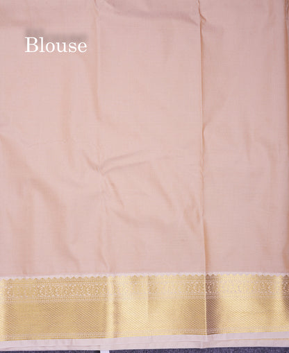 Beautiful Bottle Green Tiny Vaira Oosi Checks With Butta Semi Silk Saree With Contrast Cream Sandal Traditional Border