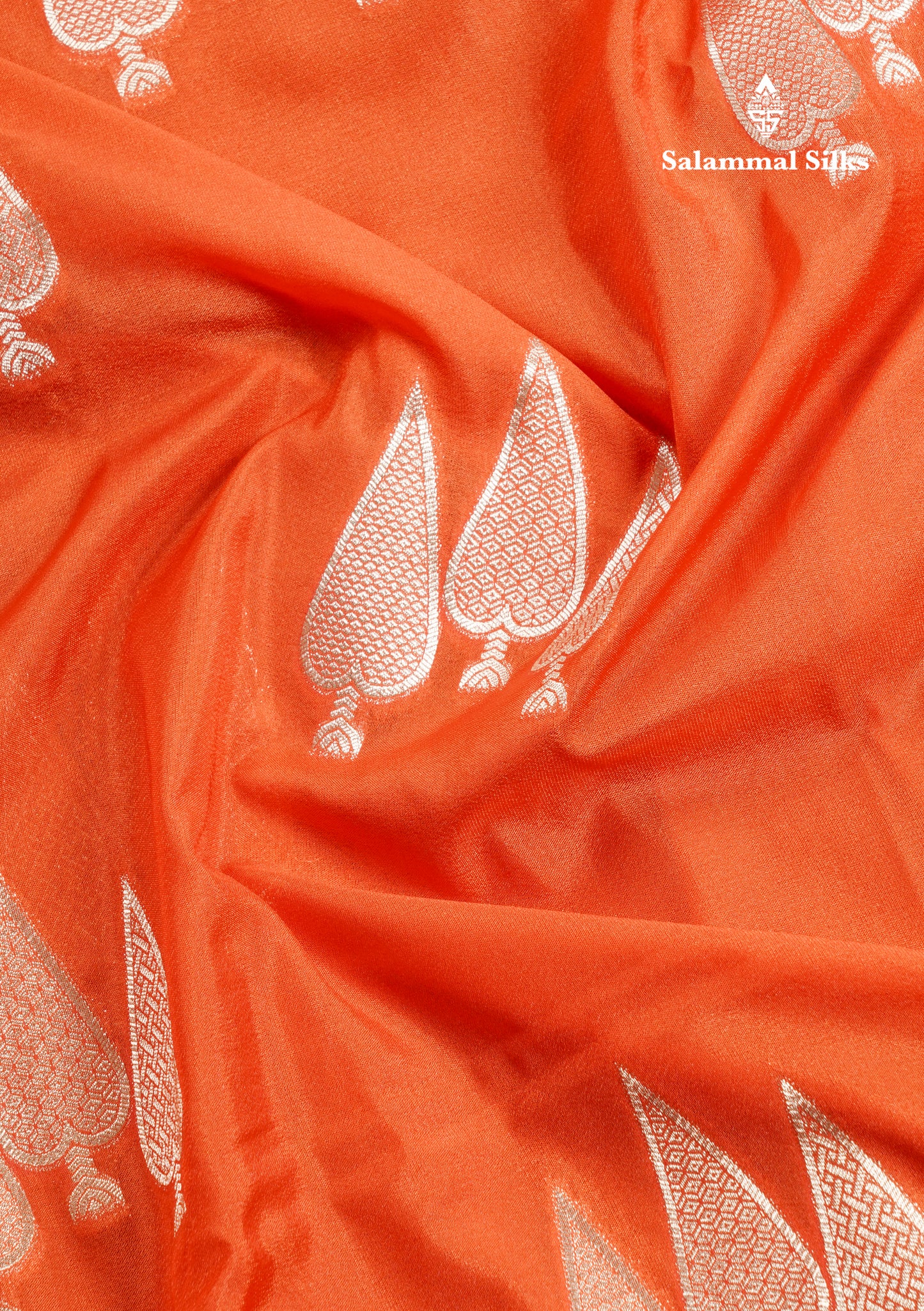 Beautiful Orange Semi Georgette Saree With Fancy Self Border