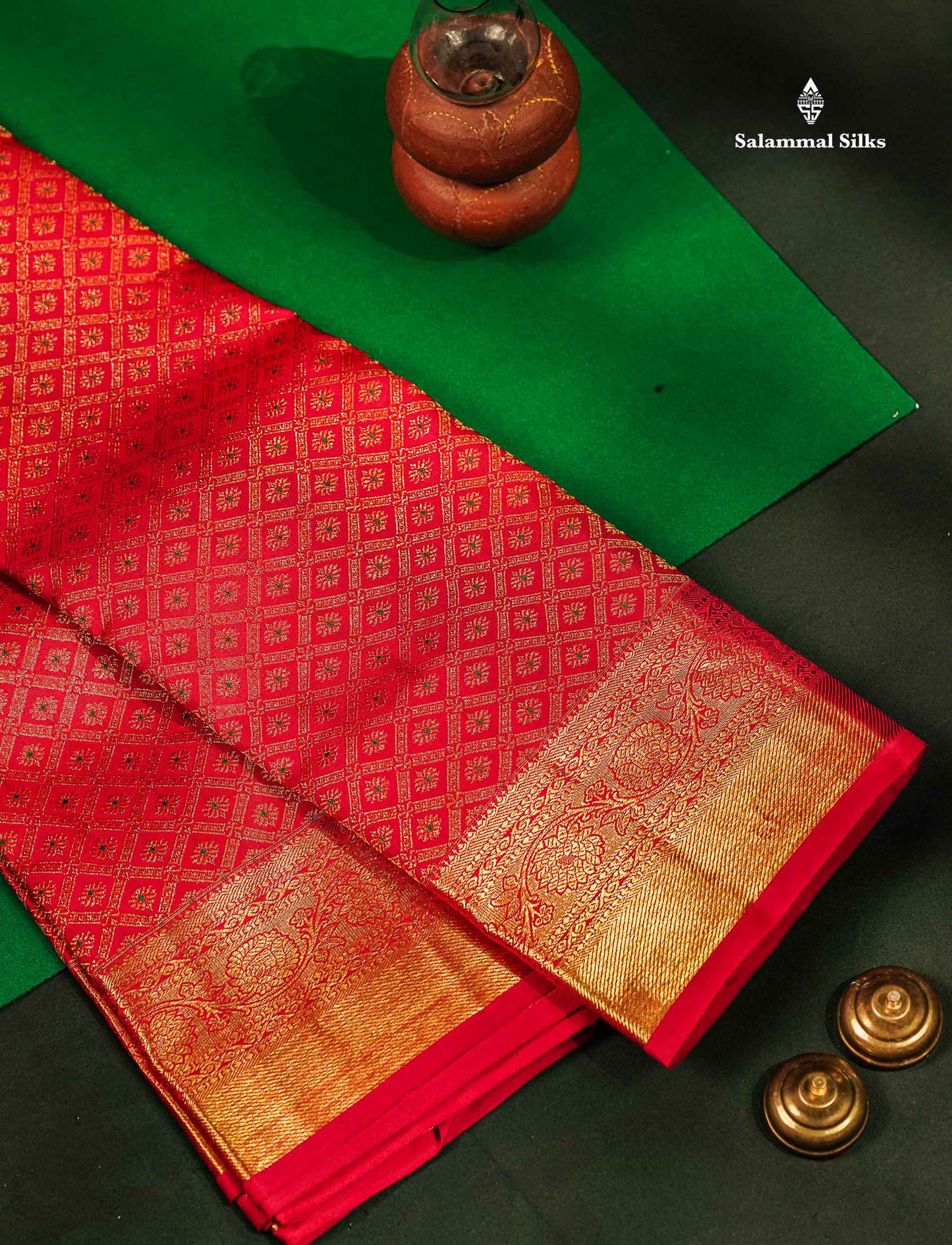 Bridal Pure Kanjivaram Silk Saree - Redish Pink Menakari Work Along With Traditional Border
