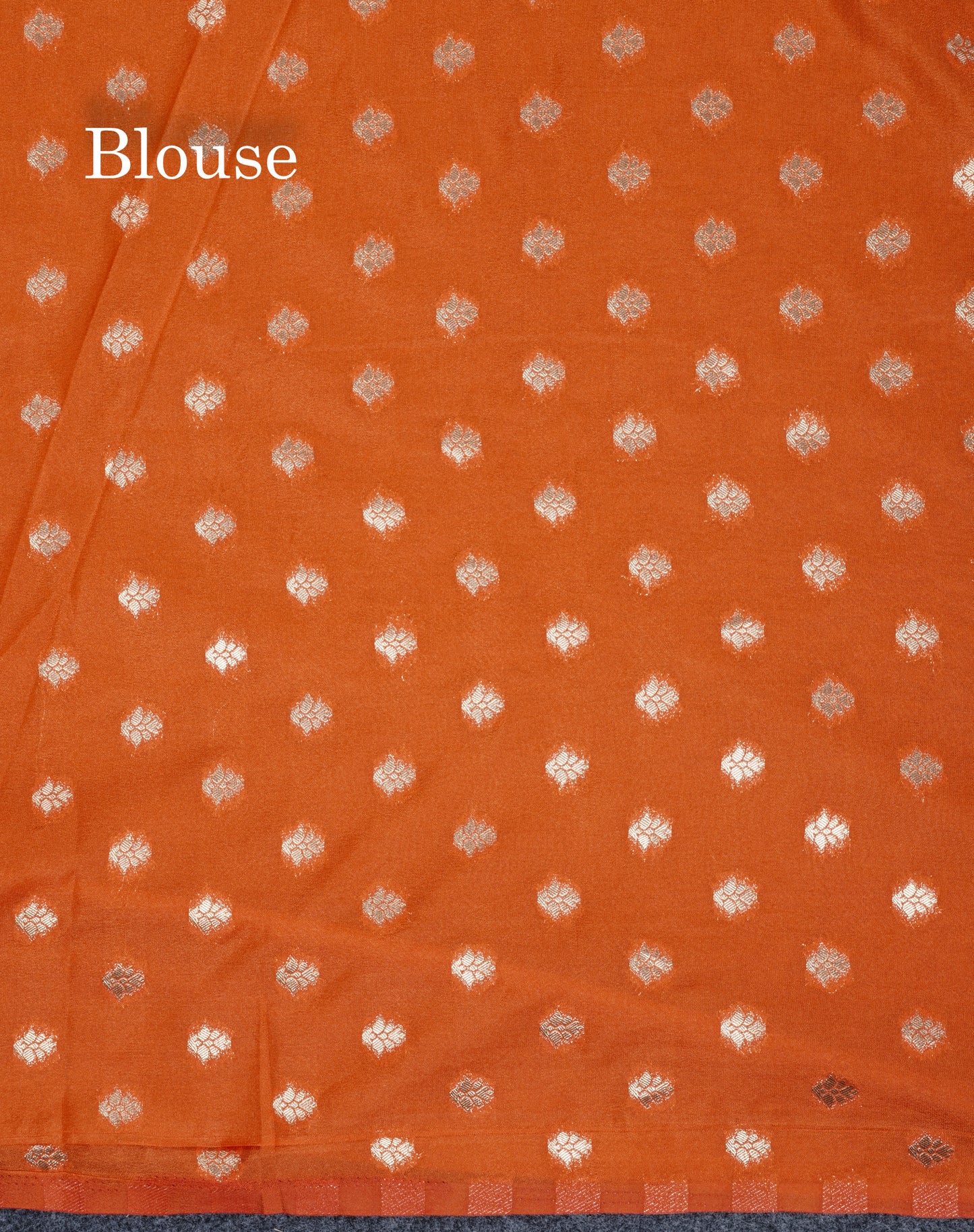 Beautiful Orange Semi Georgette Saree With Fancy Self Border