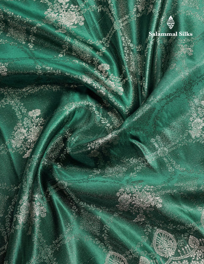 Beautiful Bottle Green Russian Silk Saree With Fancy Self Border