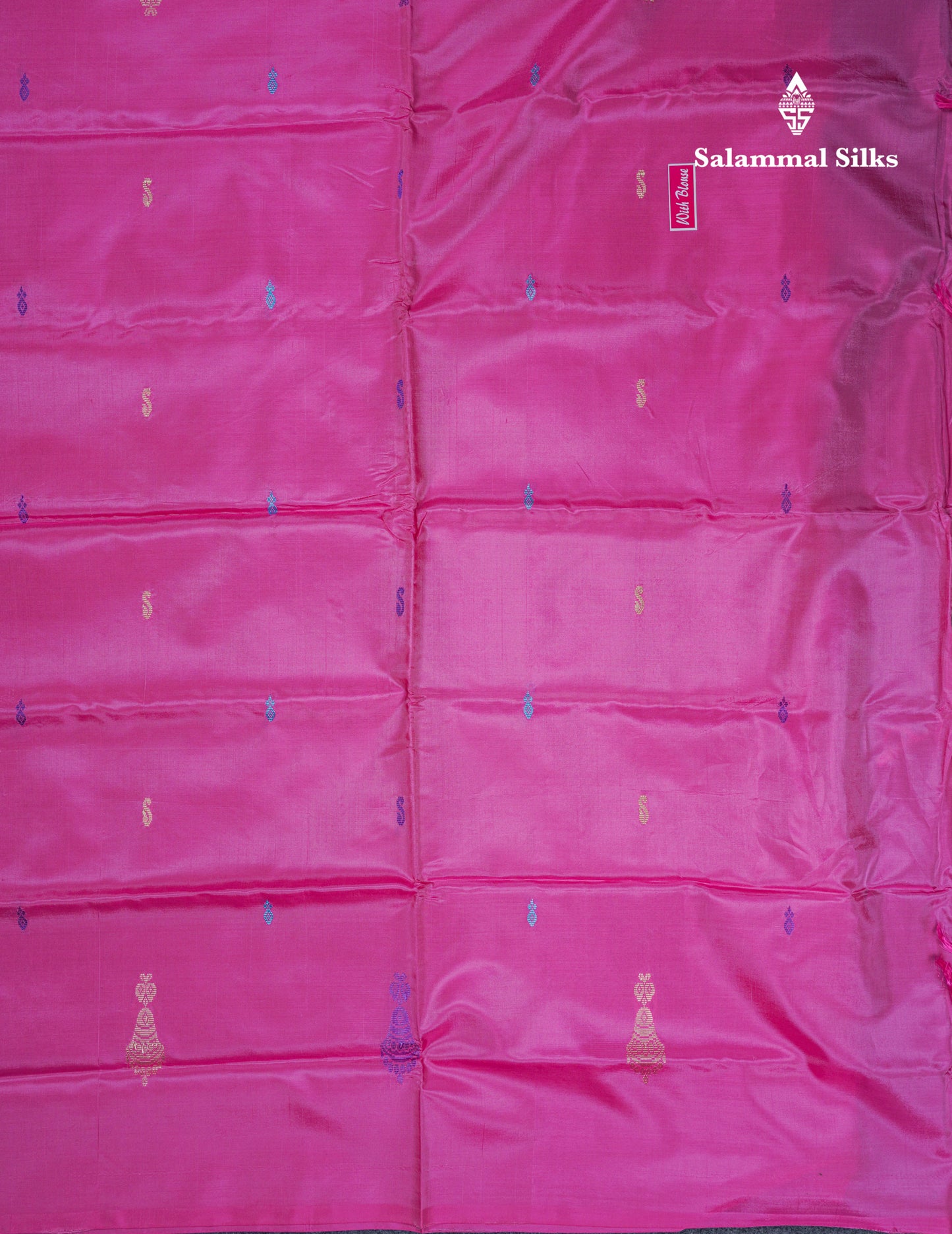 Olive Green Thread work Buttas Banana Pinth Saree (Vaazhainaar Pattu) With Contrast Pink Blouse