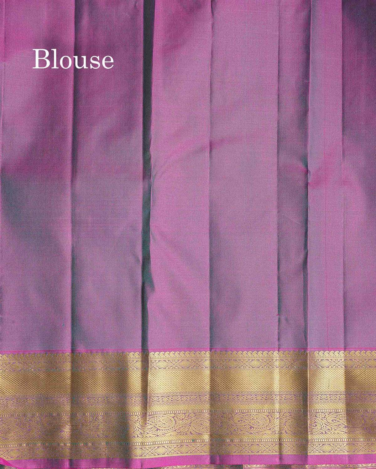 Pure Kanjivaram Silk Saree - Dual Tone Peacock Blue Colour Body With Traditional Border