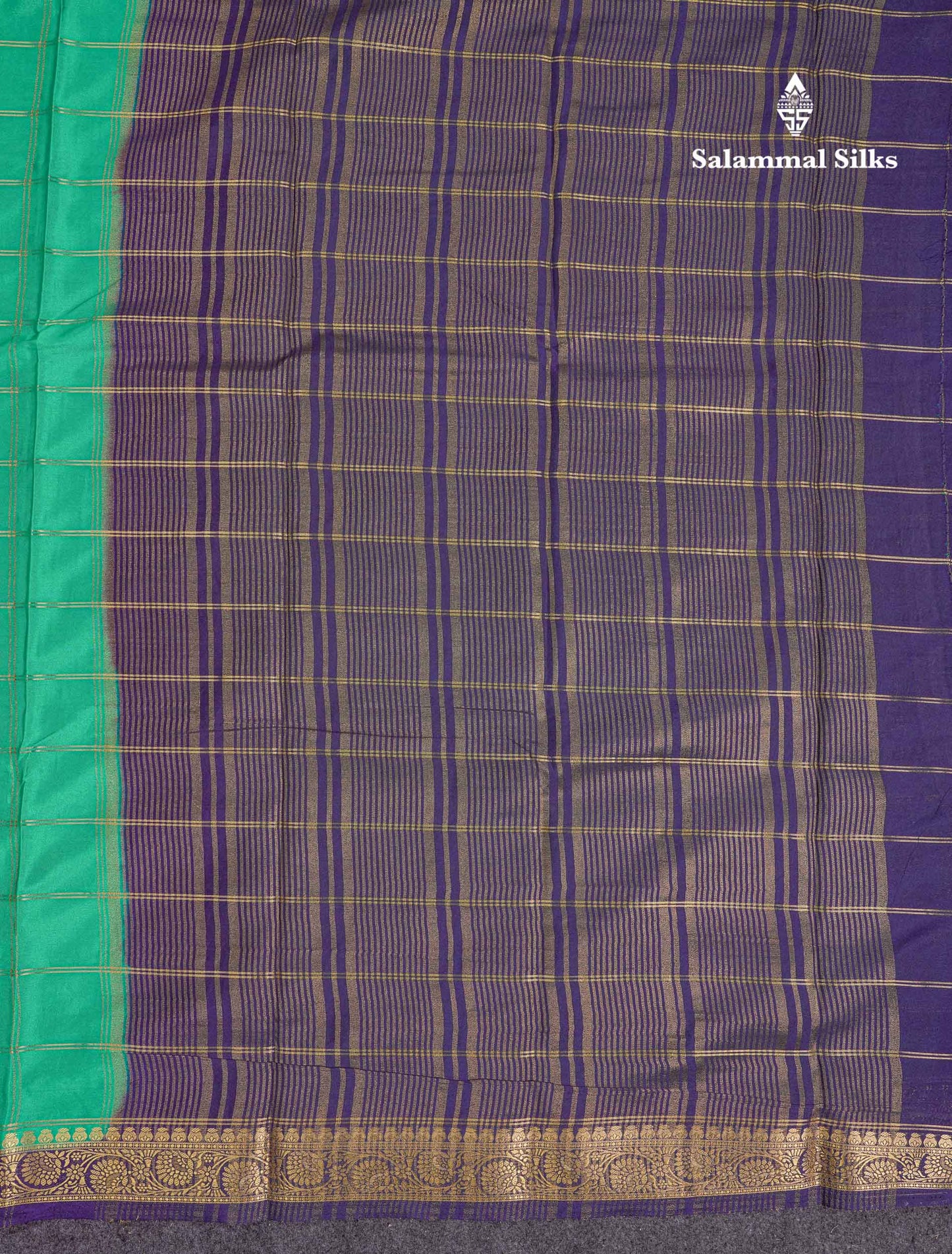 Beautiful Chilly Red Zari Checks Semi Mysore Silk Saree With Contrast Green Small Traditional Border