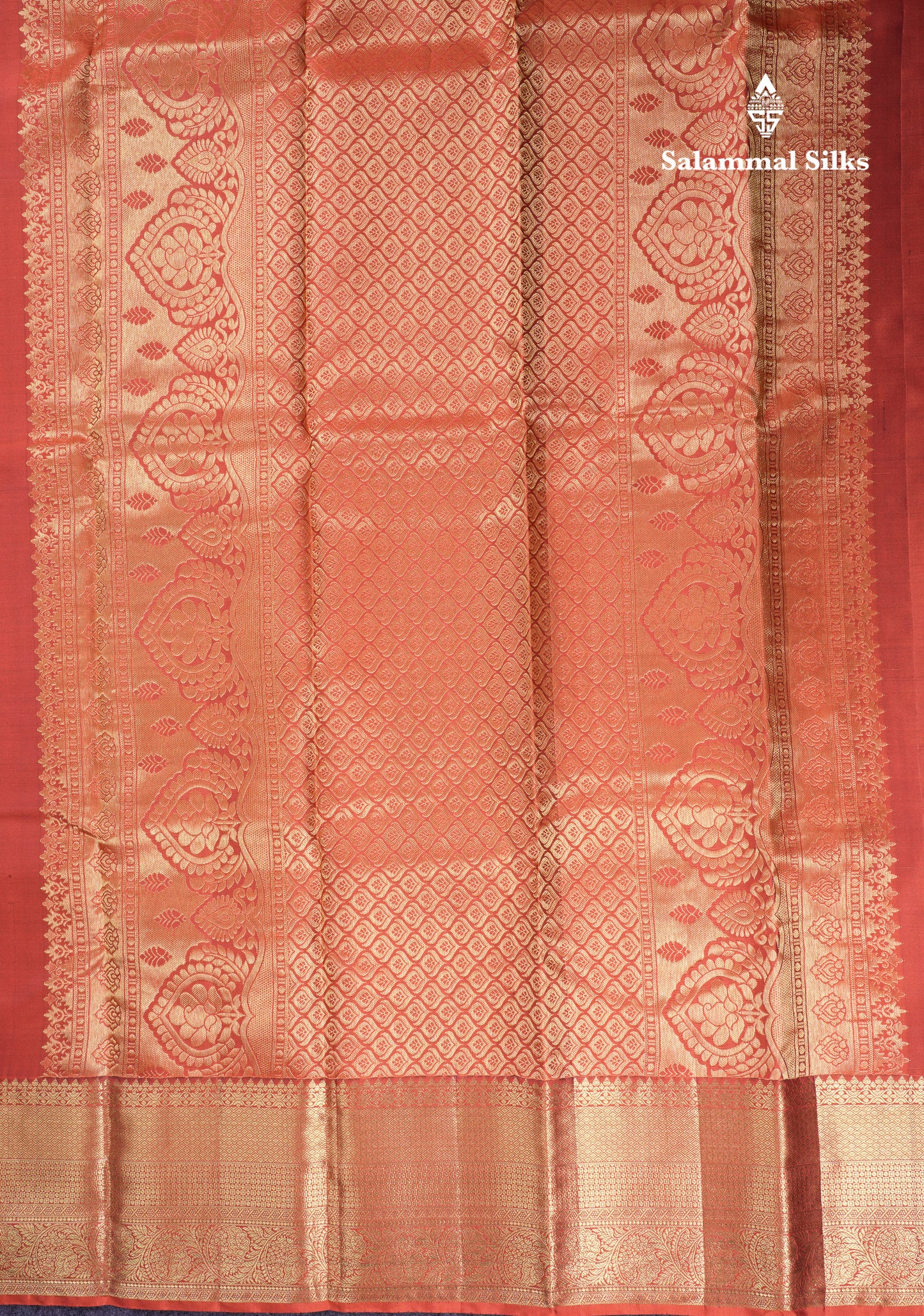 Beautiful Brown Pure Kanjivaram Silk Saree With Traditional Evening Morning Border