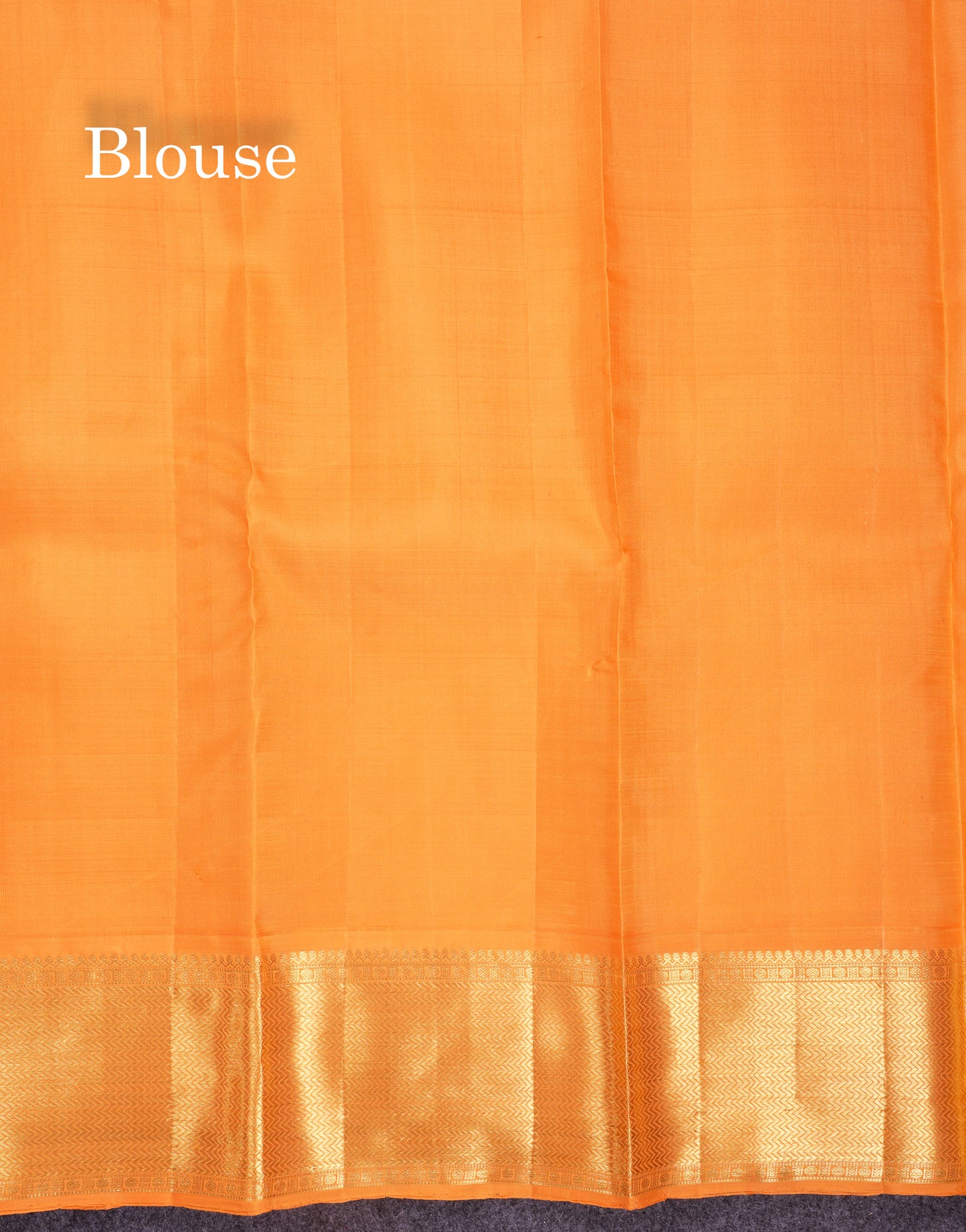 Korvai Beautiful Black Pure Kanjivaram Silk Saree With Contrast Orange Traditional Border