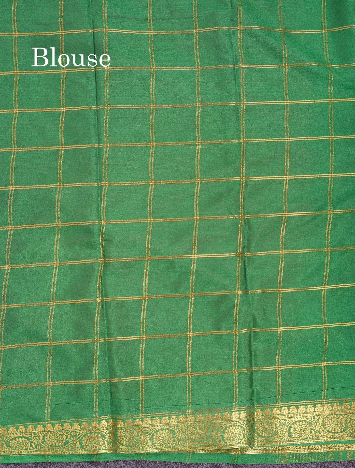 Beautiful Chilly Red Zari Checks Semi Mysore Silk Saree With Contrast Green Small Traditional Border