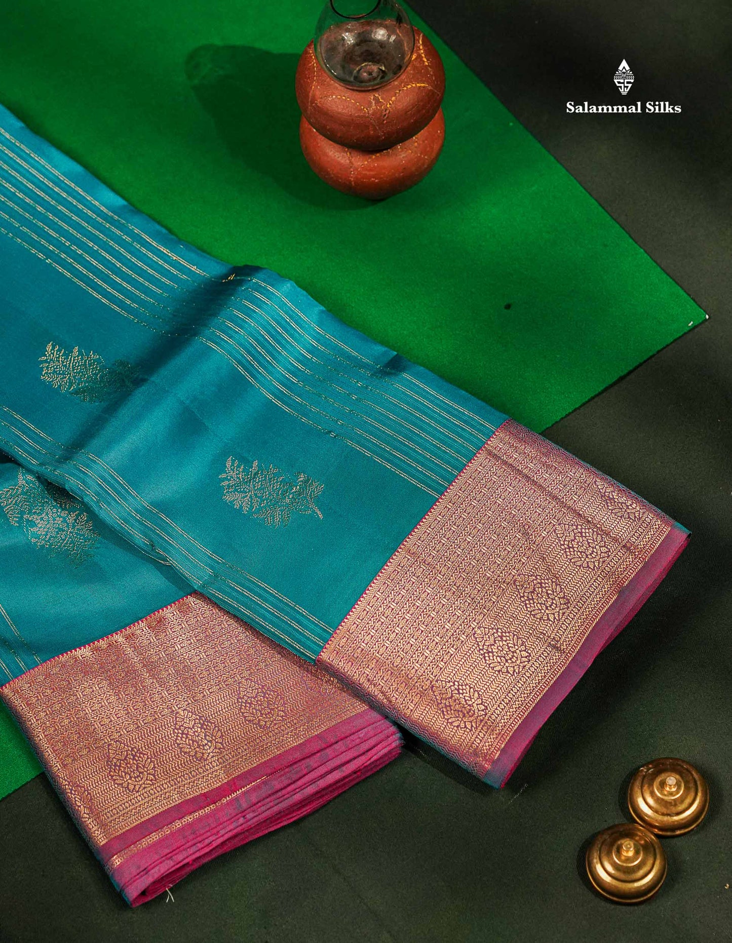Beautiful Mango Yellow Zari Lines With Butta PureMix Silk Saree With Contrast Pink Traditional Border