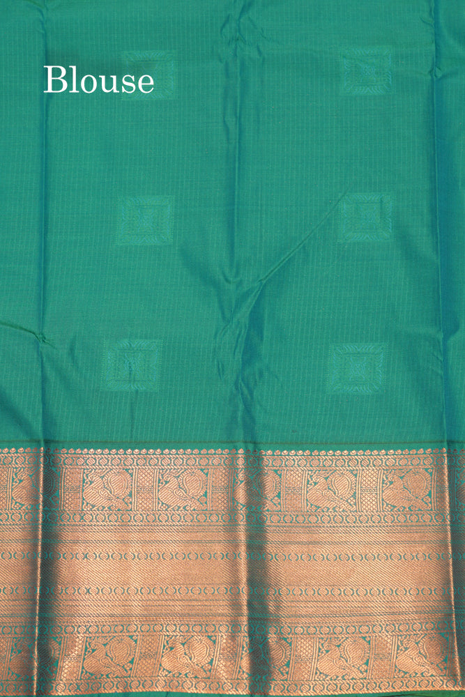 Violet Colour Zari Lines Semi Silk Saree With Saffire Green Border