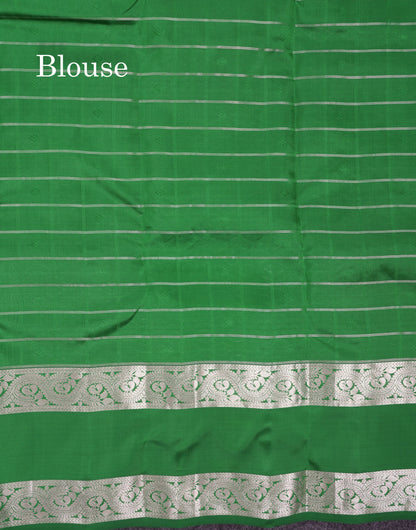 Beautiful Magenta Checks With Butta Puremix Silk Saree With Traditional Gap Border