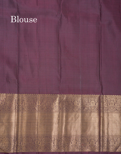 Beautiful Rust Orange Pure Kanjivaram Silk Saree With Contrast Dark Brown Traditional Evening Morning Border