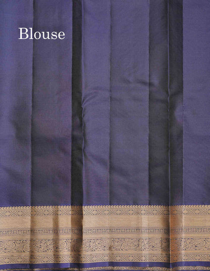 Pure Kanjivaram Silk Saree - Teal Blue Colour Body With Dark Navy Blue Border