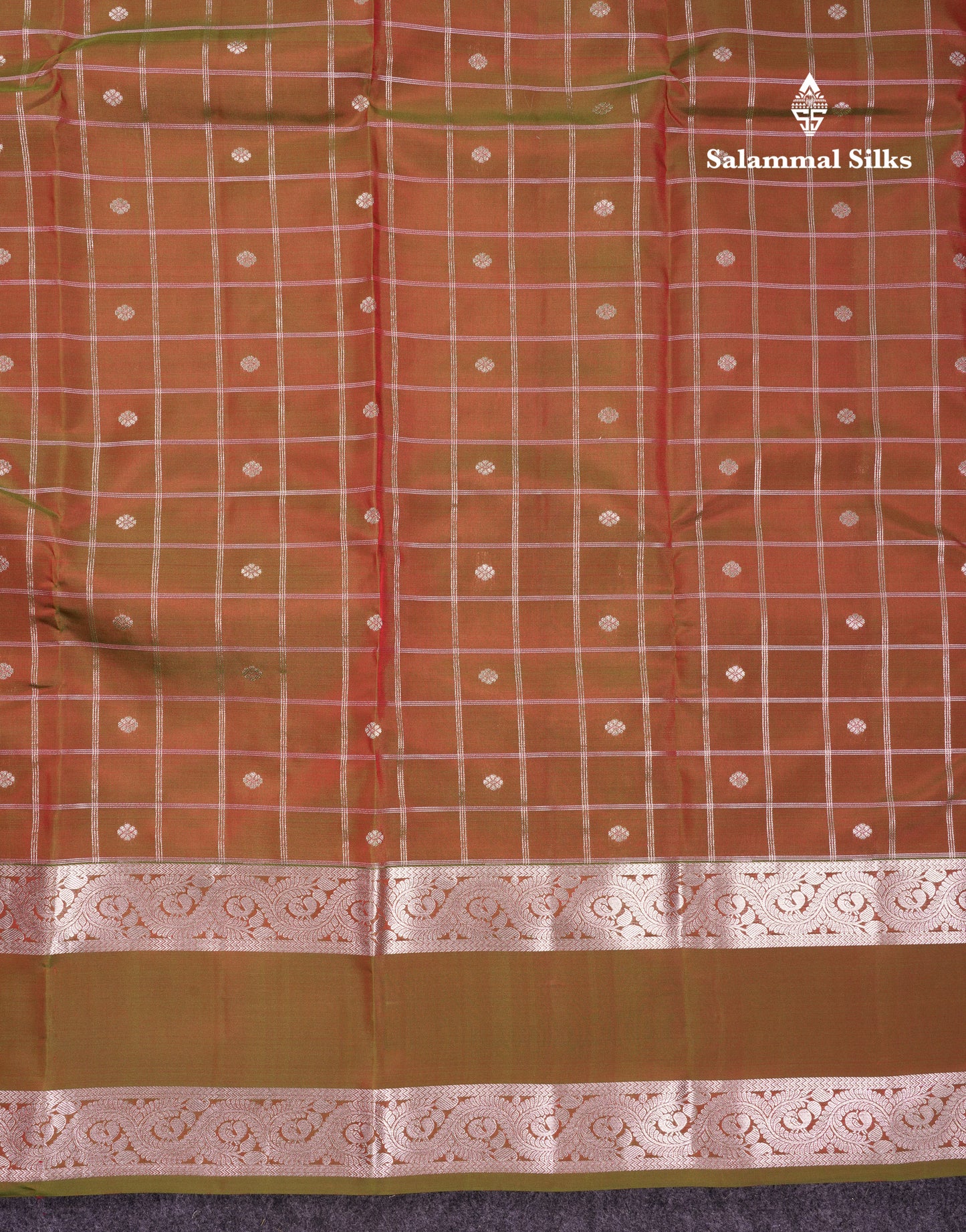 Beautiful Magenta Checks With Butta Puremix Silk Saree With Traditional Gap Border