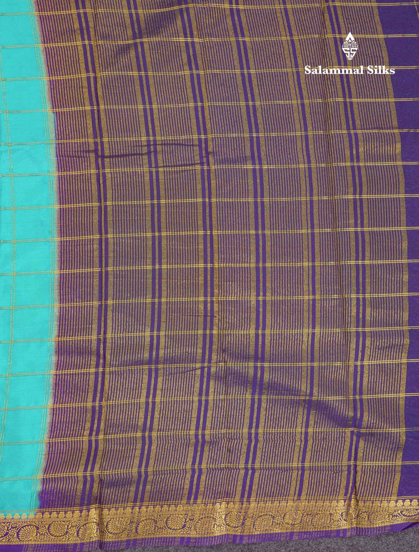 Beautiful Chilly Red Zari Checks Semi Mysore Silk Saree With Contrast Green Small Traditional Border