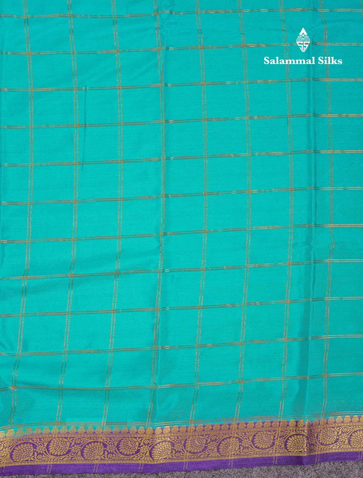 Beautiful Chilly Red Zari Checks Semi Mysore Silk Saree With Contrast Green Small Traditional Border