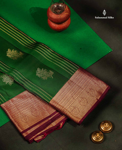 Beautiful Mango Yellow Zari Lines With Butta PureMix Silk Saree With Contrast Pink Traditional Border