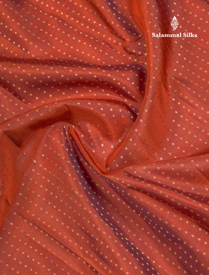 Beautiful Rust Orange Pure Kanjivaram Silk Saree With Contrast Dark Brown Traditional Evening Morning Border