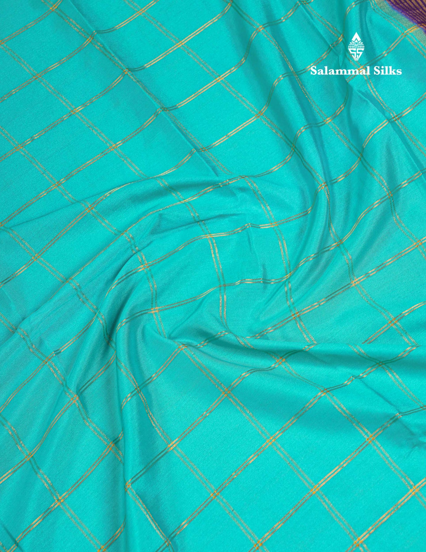 Beautiful Chilly Red Zari Checks Semi Mysore Silk Saree With Contrast Green Small Traditional Border