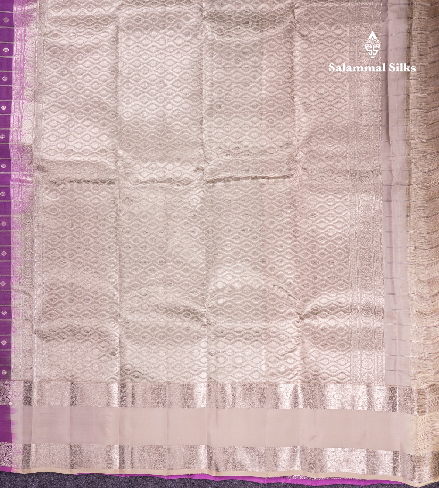 Beautiful Magenta Checks With Butta Puremix Silk Saree With Traditional Gap Border