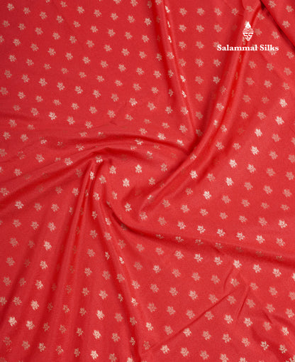 Beautiful Red Semi Georgette Saree With Fancy Self Evening Morning Border