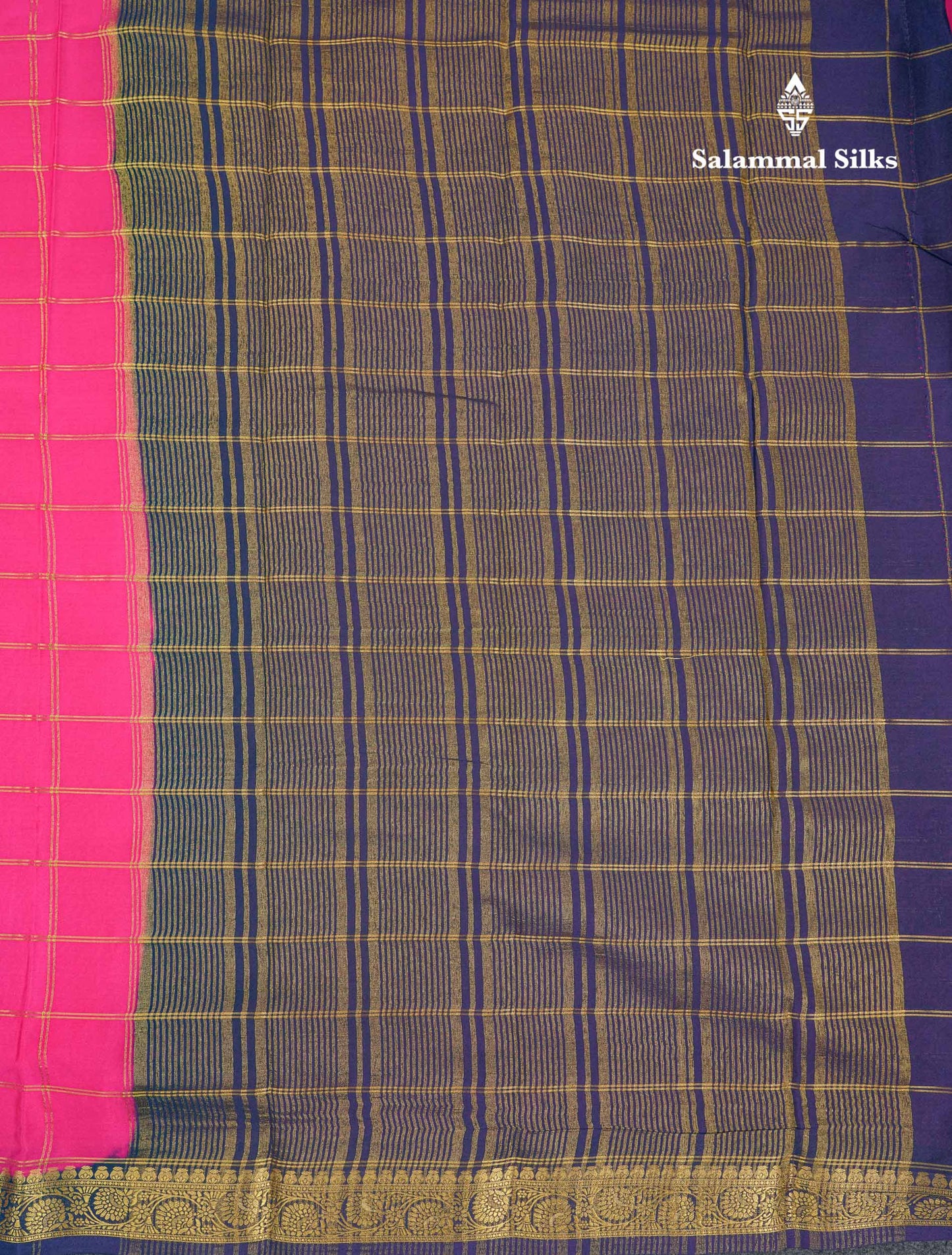 Beautiful Chilly Red Zari Checks Semi Mysore Silk Saree With Contrast Green Small Traditional Border