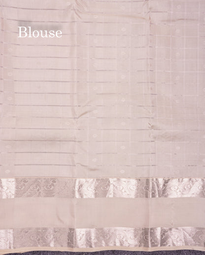Beautiful Magenta Checks With Butta Puremix Silk Saree With Traditional Gap Border