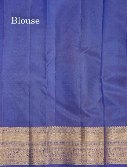 Pure Kanjivaram Silk Saree - Teal Blue Colour Body With Dark Navy Blue Border