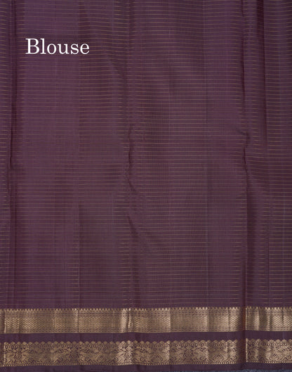 Beautiful Rust Orange Pure Kanjivaram Silk Saree With Contrast Dark Brown Traditional Border