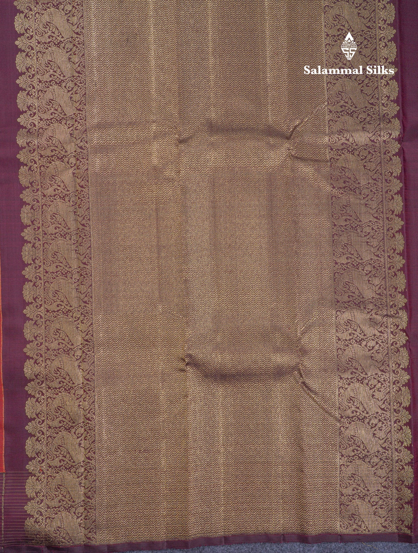 Beautiful Rust Orange Pure Kanjivaram Silk Saree With Contrast Dark Brown Border