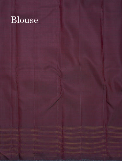 Beautiful Rust Orange Pure Kanjivaram Silk Saree With Contrast Dark Brown Border